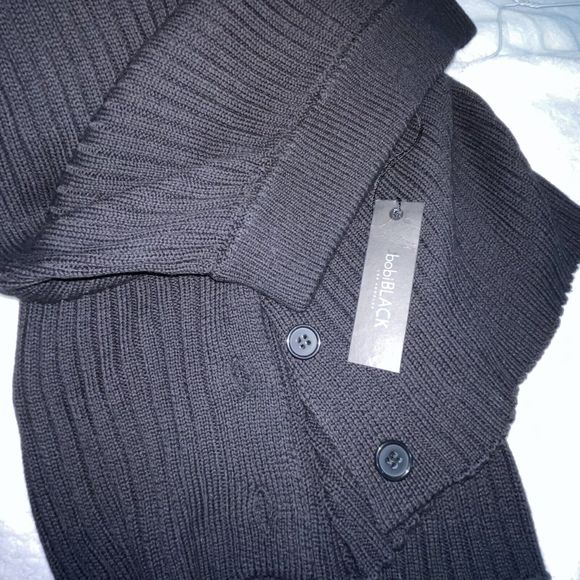 Bobi Rib Midi Black Small NWT Revolve Vintage Look Winter Fall Skirt Button Slit - Picture 14 of 16